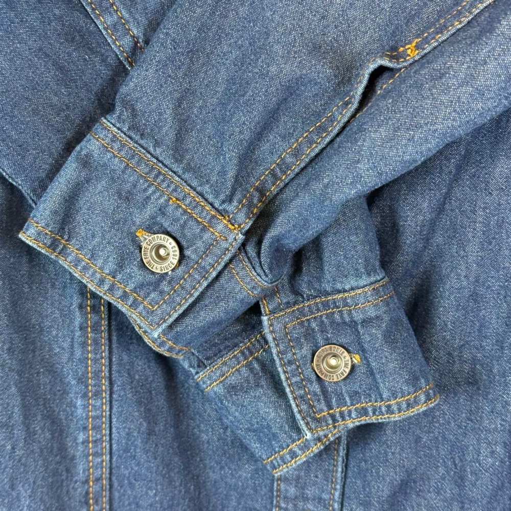 Frye Denim Shirt Dress Womens Medium Blue Excellent Button‎ Front Long Sleeve - Picture 7 of 9